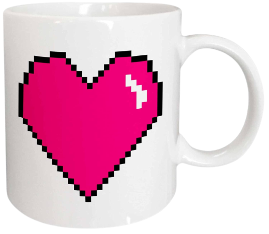 heart pixel mug