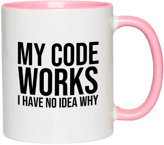 programmer pink mug