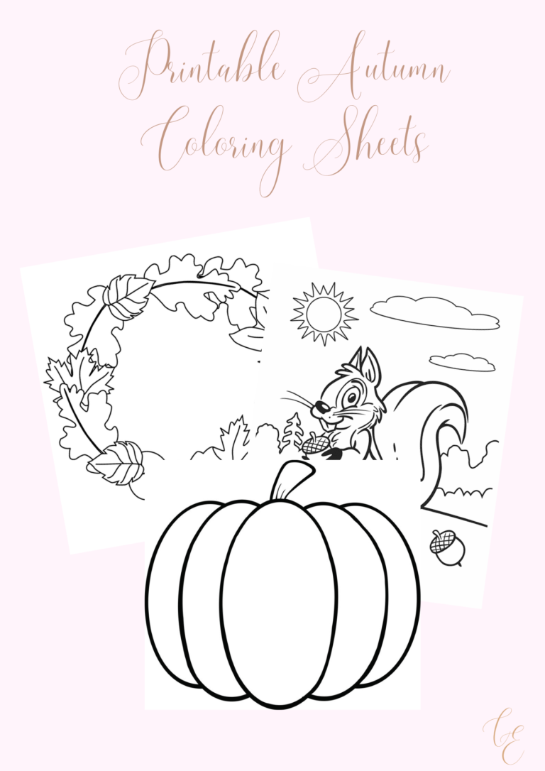 DIY Free Printable autumn coloring sheets